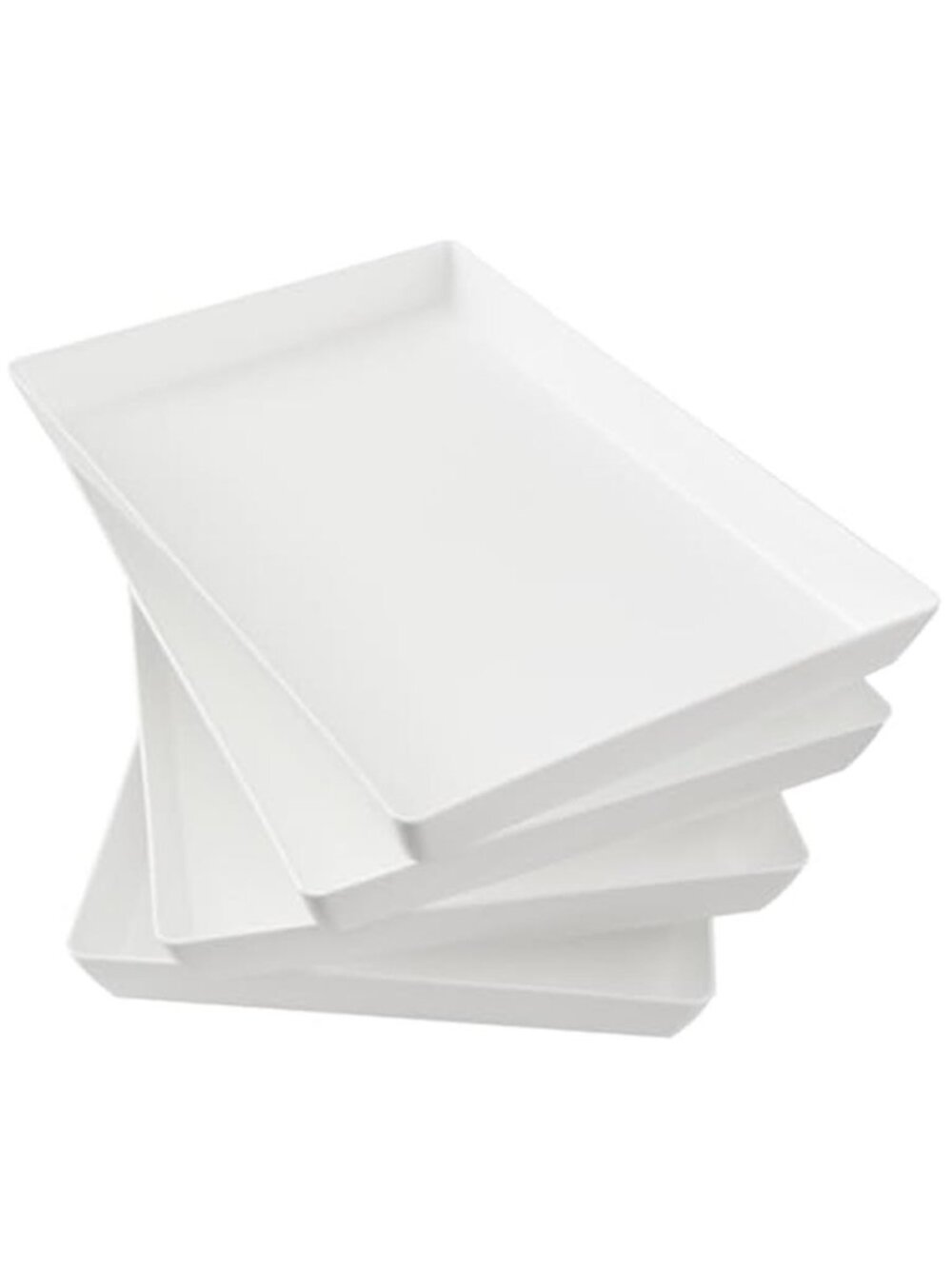 White Serving Tray Rectangular Plastic Platter Appetizer Dessert Party Table